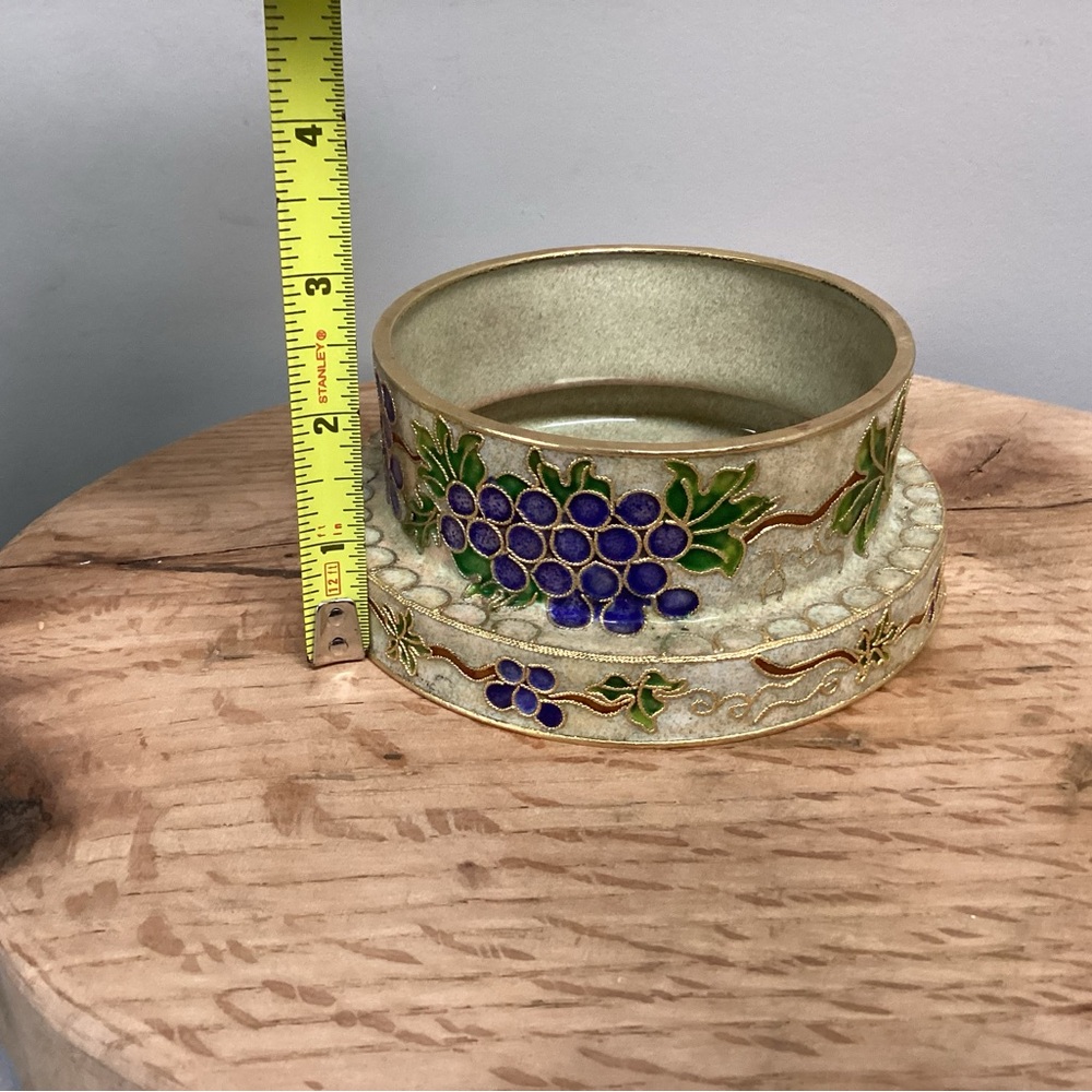 🟣 Cloisonné Wine Bottle Coaster Holder - Like New Condition - Beautiful - Unique - Picture 10 of 13